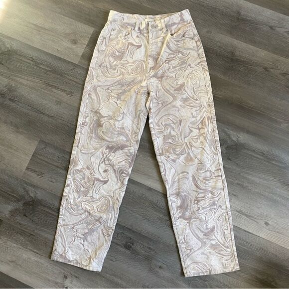 Urban Outfitters BDG High Rise Baggy Jeans Marble Swirl 28 - Picture 2 of 10